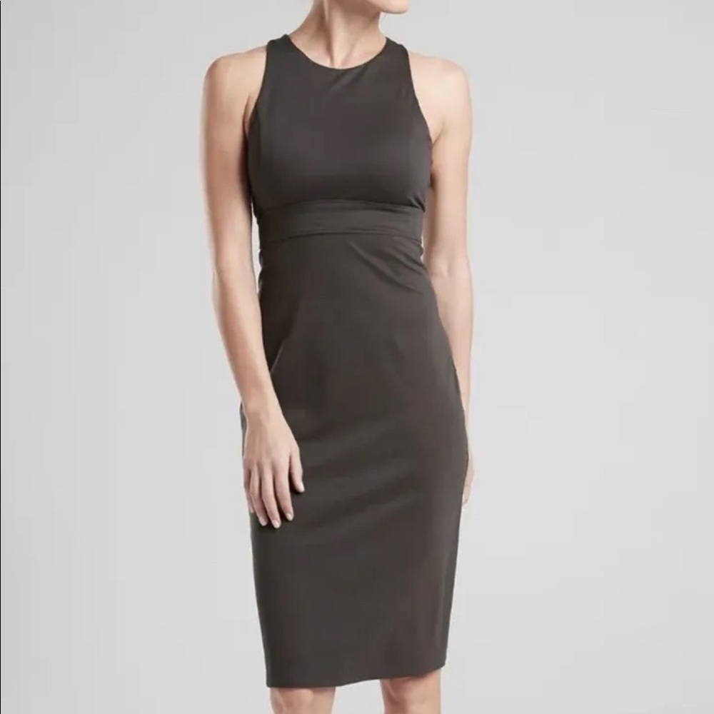 NWT Athleta Black Olive Deep Breath Bralette Travel Dress Sz XS